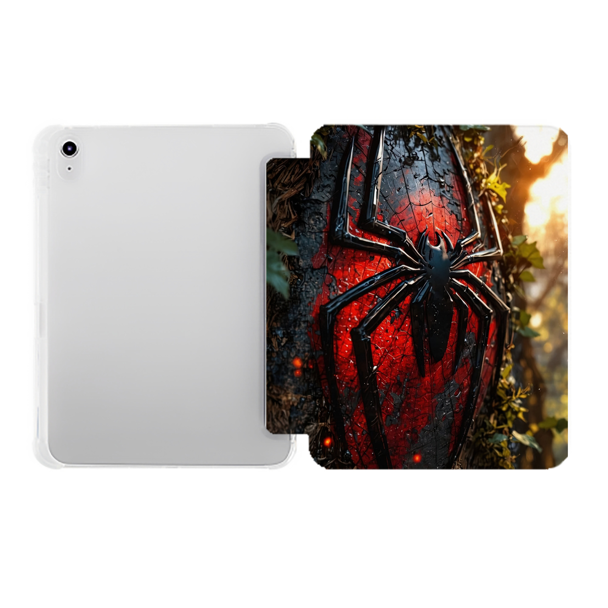（画像用） Spider Man スパイダーマン IPad ケース ペン収納付き 三つ折りスタンド PUレザー×シリコン 対応機種9.5/10.5/10.9インチ
